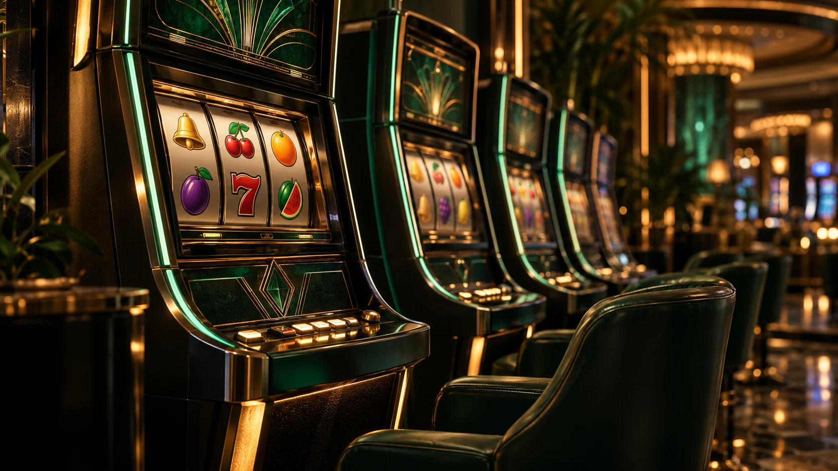 Row of slot machines